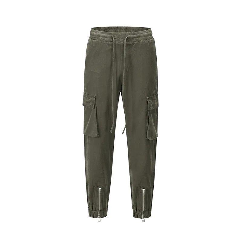 AntiStaticLining Soft Interior Casual Men'S Zipper Buckle Cargo Trousers