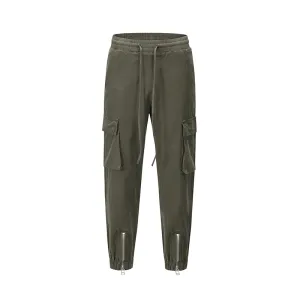 Heat Friendly Casual Men'S Zipper Buckle Cargo Trousers