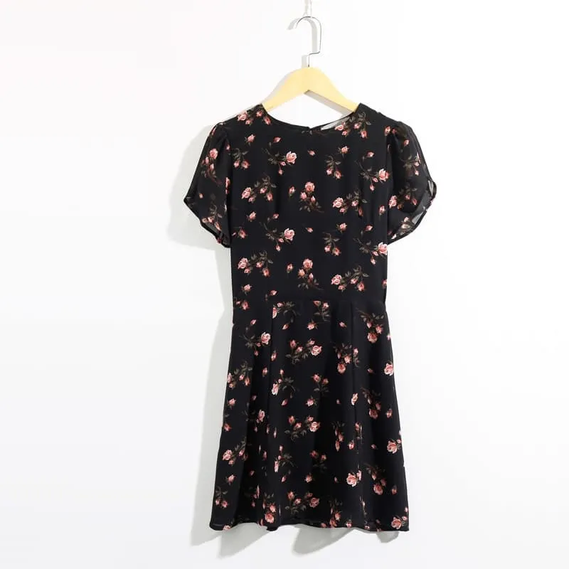 Women's Round Neck Short Sleeved Mini Dress Daily Wear