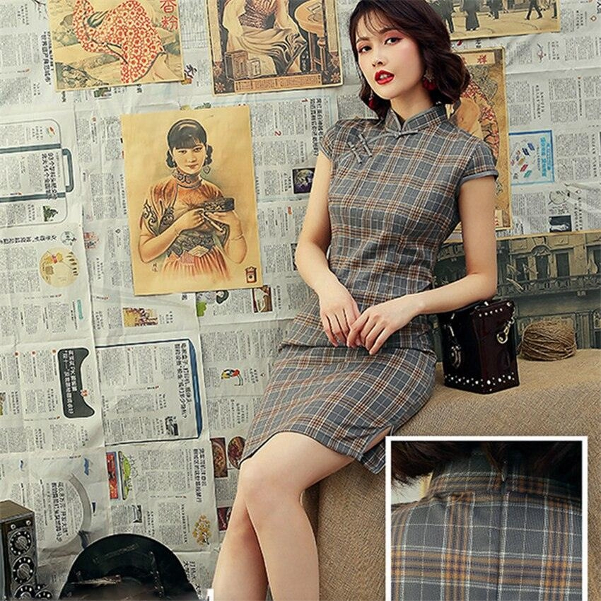 Subtle Mood All-Day Fit Casual retro Republican style cheongsam dress
