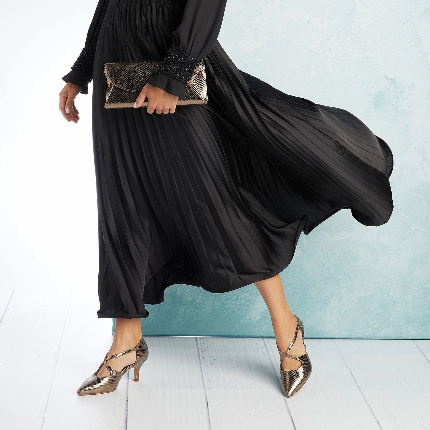 Slim Style Barefoot feel Cecilia: Bronze Snake Print Leather