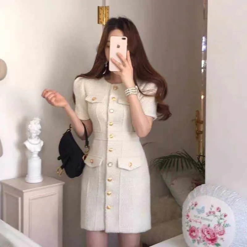 Women's Elegant Short Sleeved Dress Evening Event Brunch Glow