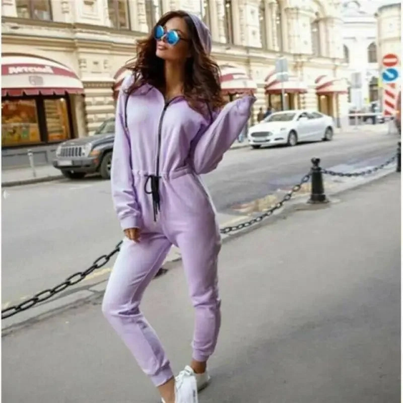 Yoga Worker Home Dancer Casual Hoodies Jumpsuit