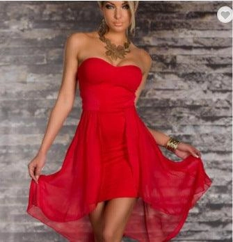 Chest wrap mullet chiffon dress Graduation-Event