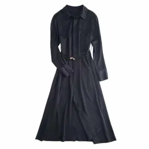 Women's Basic Shirt Dress Flattering Look Wear