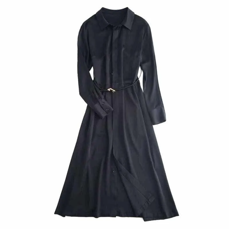 Women's Basic Shirt Dress Flattering Look Wear