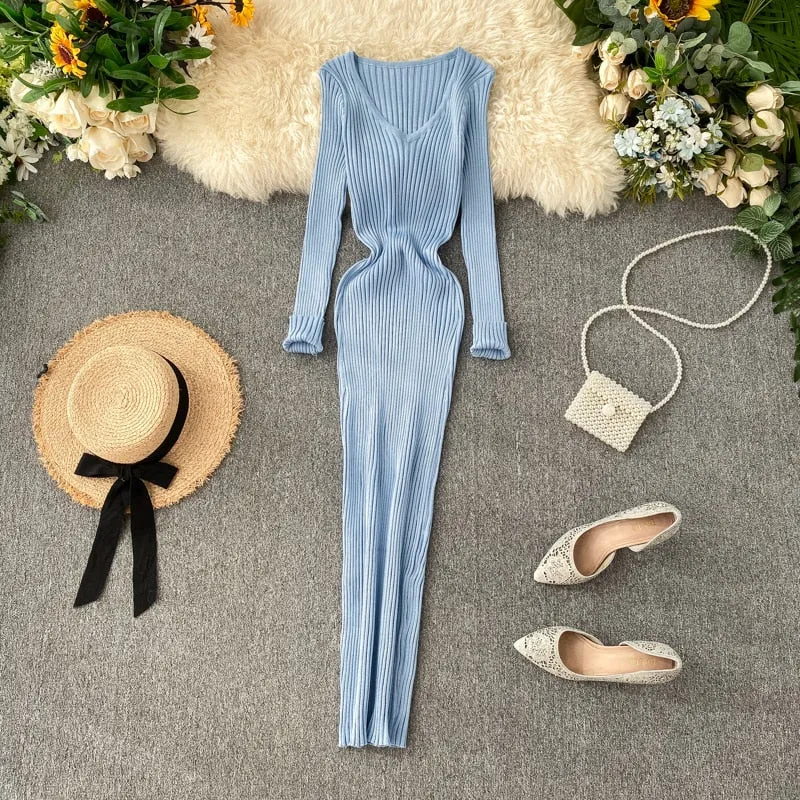 Button-front Subtle Detail Sexy Elastic Women's Bodycon Dress