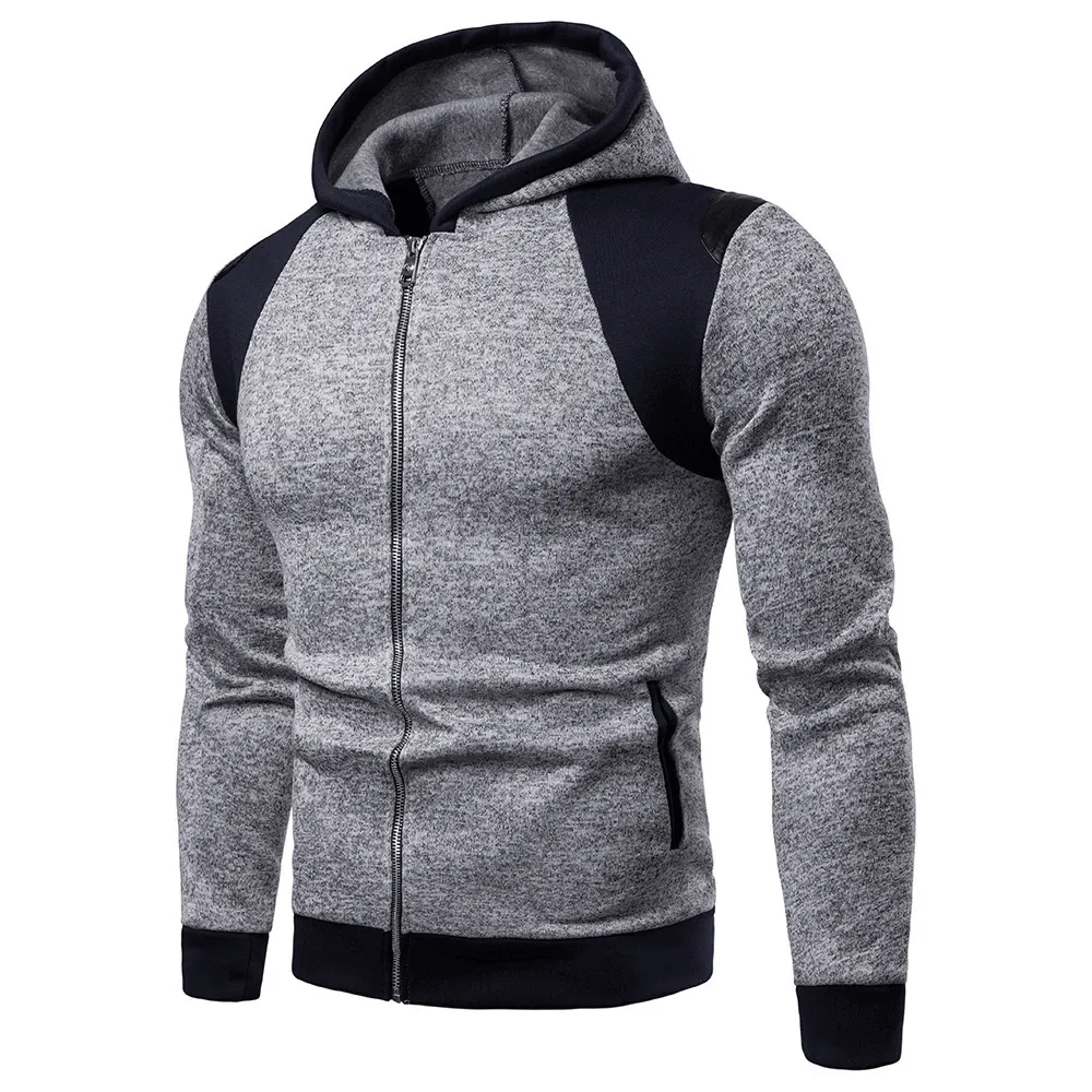 New Style Men'S Sweater Creative Splicing Sleeve Casual Hooded Men'S Sweater Athletic Cut Comfort Layering