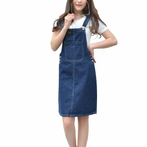 Ribbed-Texture Casual Loose Overalls Dress