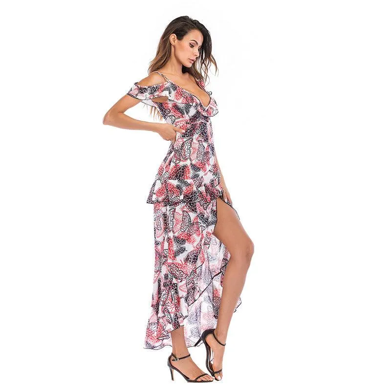 Sporty-Look Form Fit Chiffon irregular dress