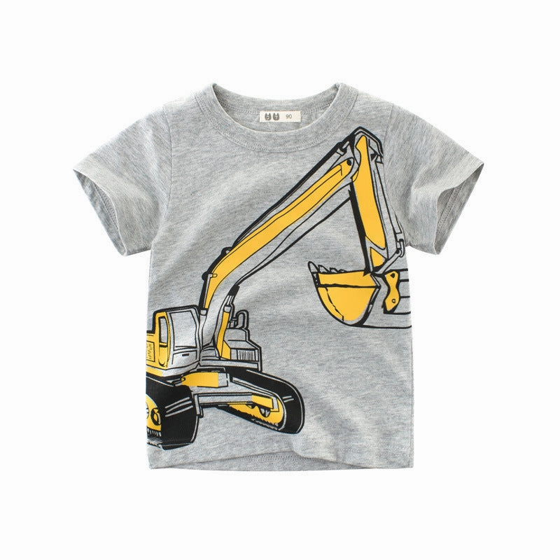 Children''s Wear Summer New Boys T-shirt, Short Sleeve Korean Children''s Clothing, Baby Clothing, A Ready-to-be Factory Direct Selling VNeckReinforcement Variable Tension Adjustment