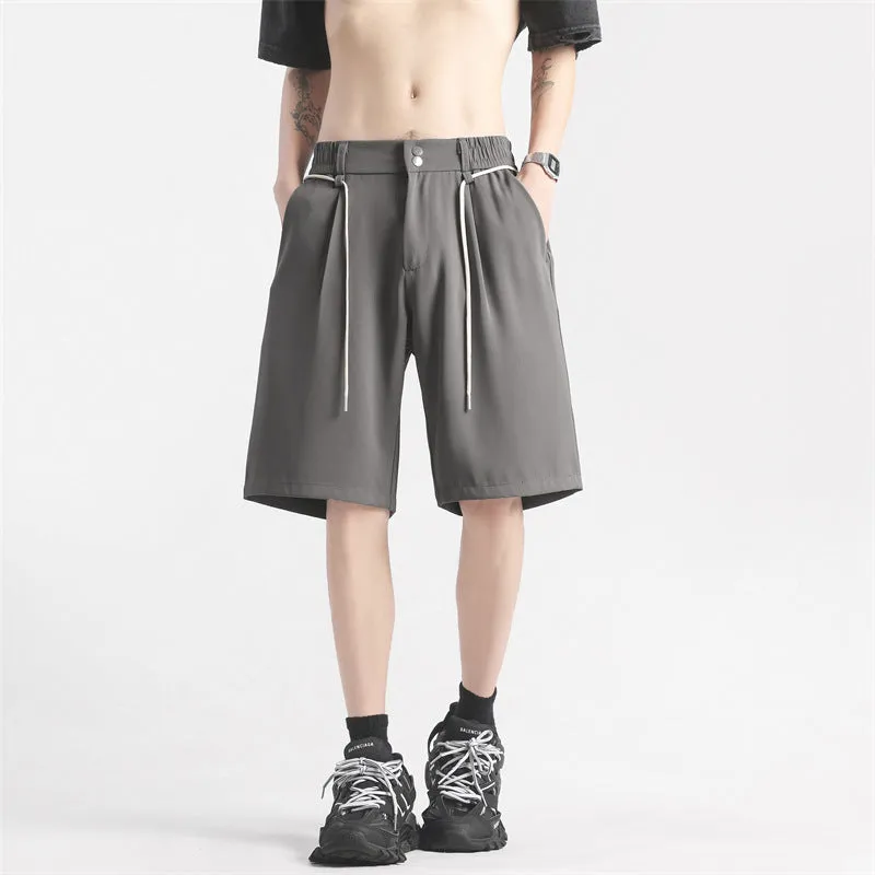 High Rise Waist Teflon Coated Finish Straight Loose All-match Quick-dry Casual Shorts