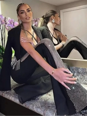 Slim Fit Design OdorResistantFinish High Waist Flare Long Pants