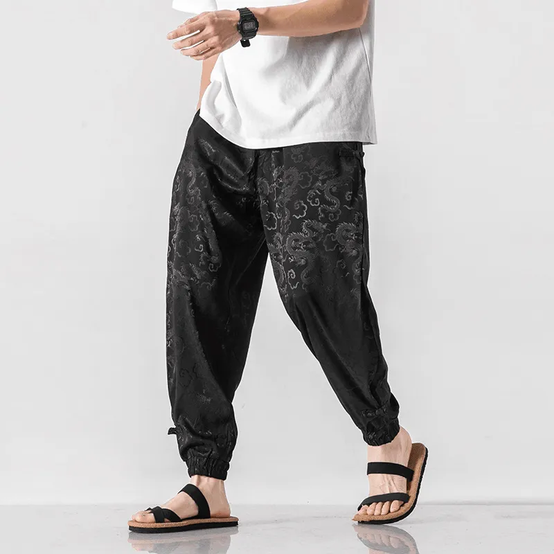 Sweat Wicking Lining Tear Resistant Design Chinese Style Men'S Casual Pants 2021 Summer New Style