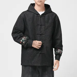Versatile Styling Ergonomic Armhole Cut Chinese Style Men'S Hooded Tang Suit