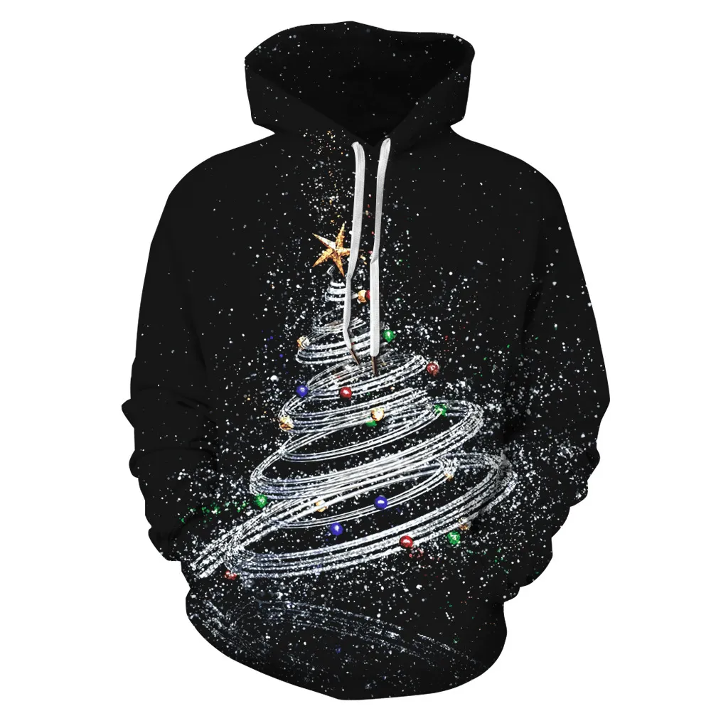 Stylish Comfort Christmas 3D Digital Printing Long-Sleeved Hoodie