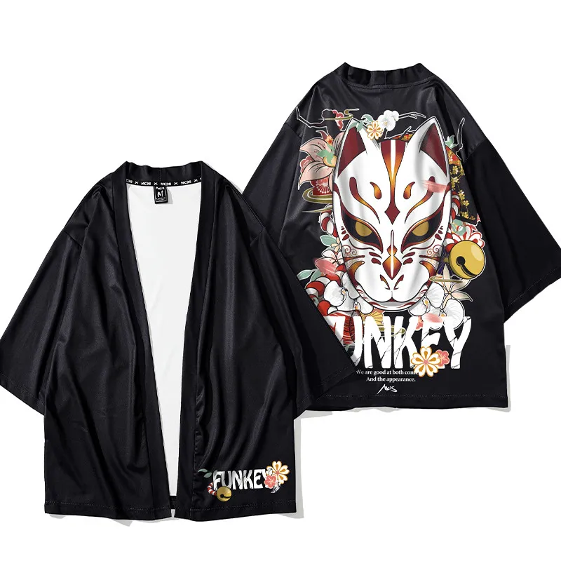 Kimura Sansha New Summer New Thin Sunscreen Clothes Hanfu Fashion Printing Popular Cardigan Jacket Chinese Style Men'S Trend Soft Cover Rubberized Zippers