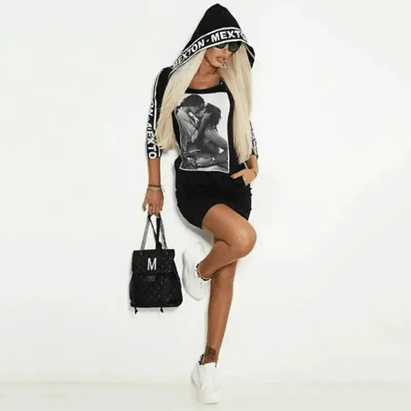 MoistureControlClothing Hooded Bodycon Mini Dresses