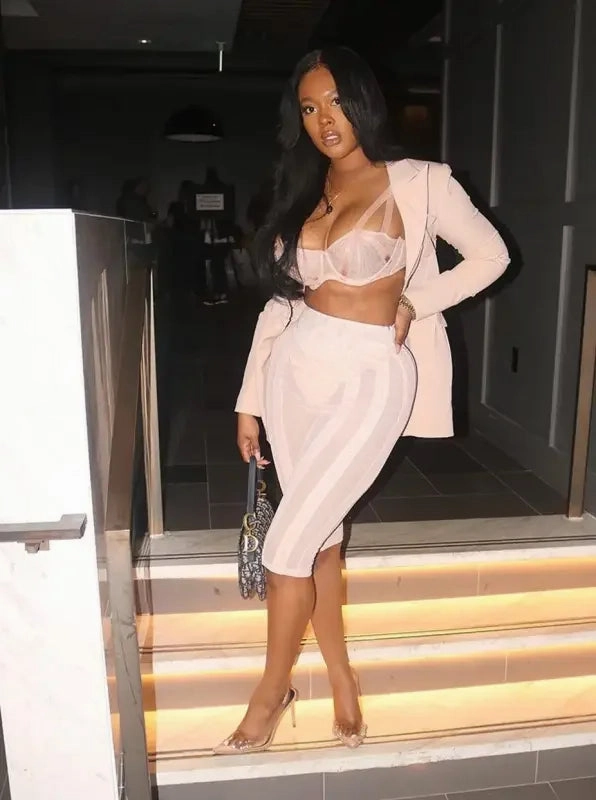 Blazer with Capri Leggings Trendy Design