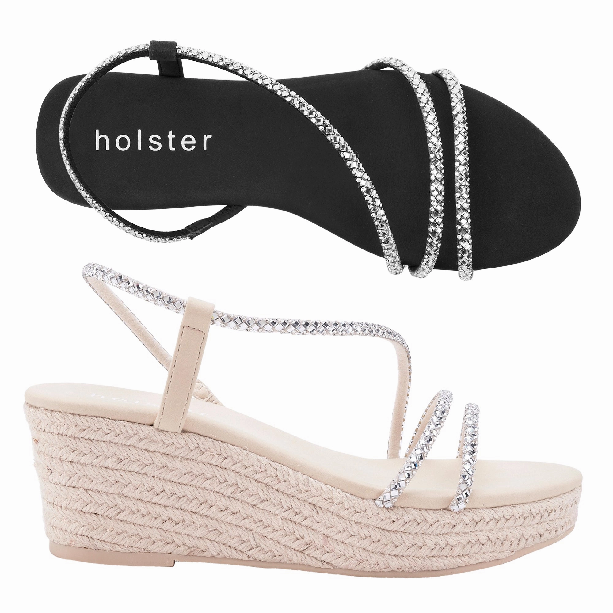 Polished Look charity event Geneva Espadrille  Bundle - Black / Beige