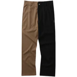 Color Matching Striped Flared Suit Pants Trendy Brand Wide-Leg Stitching Casual Pants Abrasion Resistant Panels Seamless Comfort