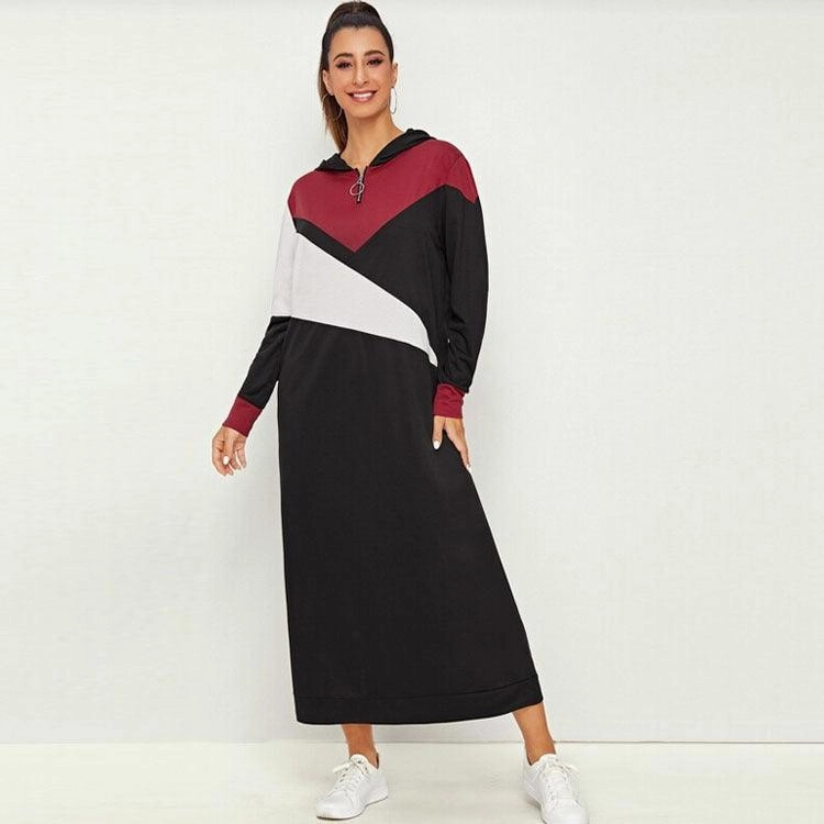 Monochrome Mood Style Blend Color block long sweater