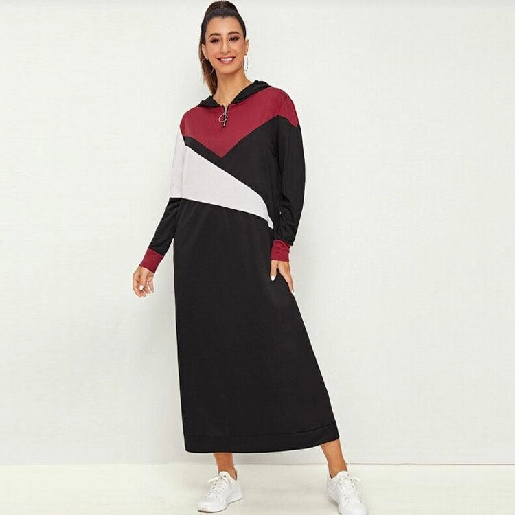 Layered Wear Versatile Layer Wear Color block long sweater