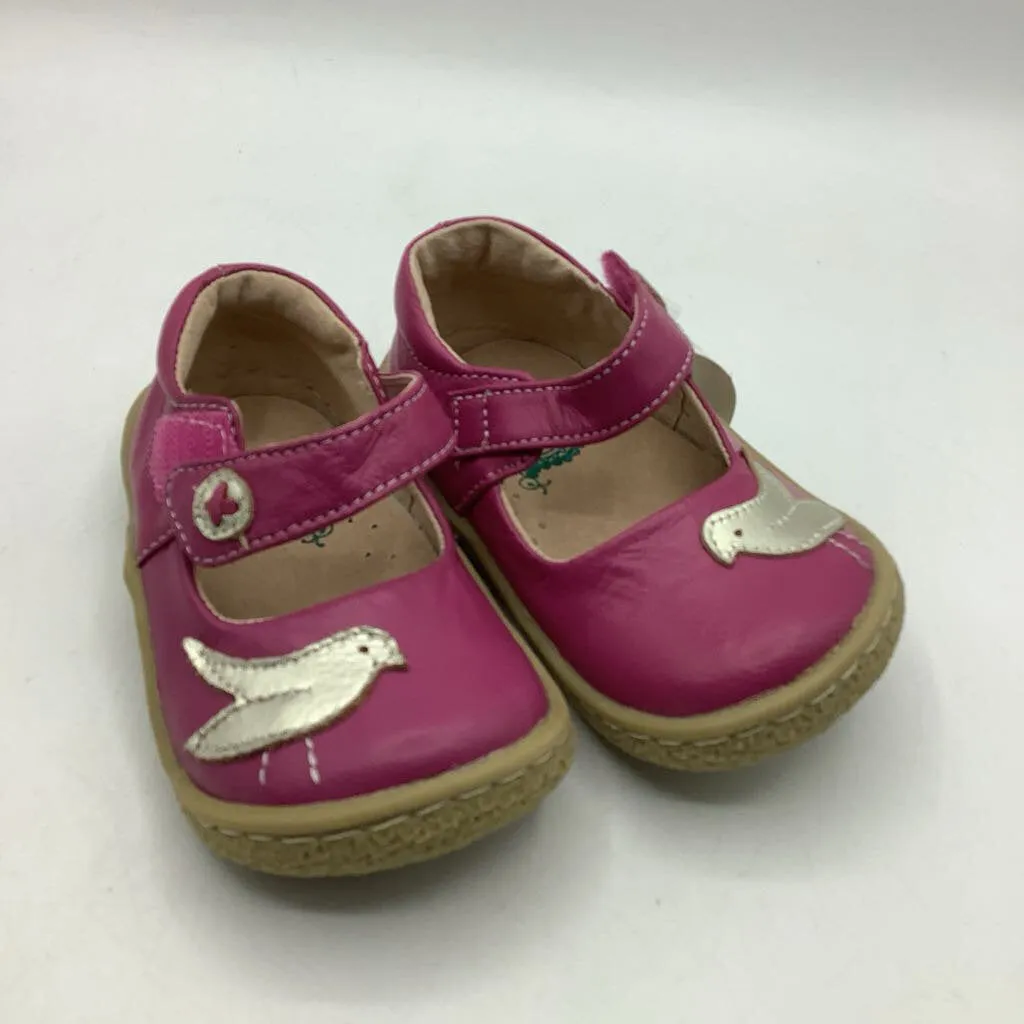 Size 5: Livie Luca Pink Bird Velcro Mary Jane Shoes NEW Rocker Sole Design Comfort Lining