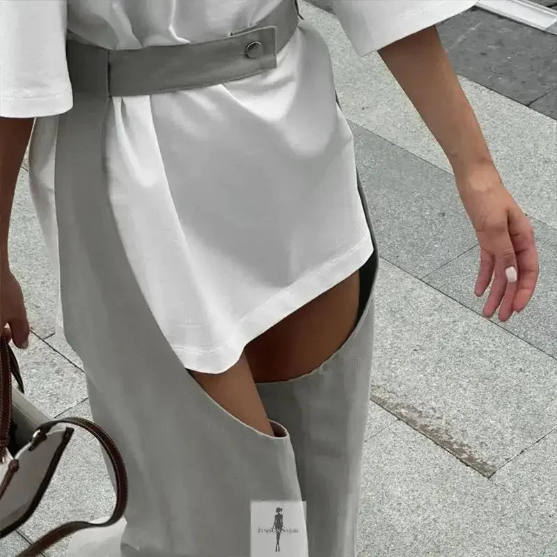 Trendy Street Designer High-waisted Loose Pants Tough Stretch