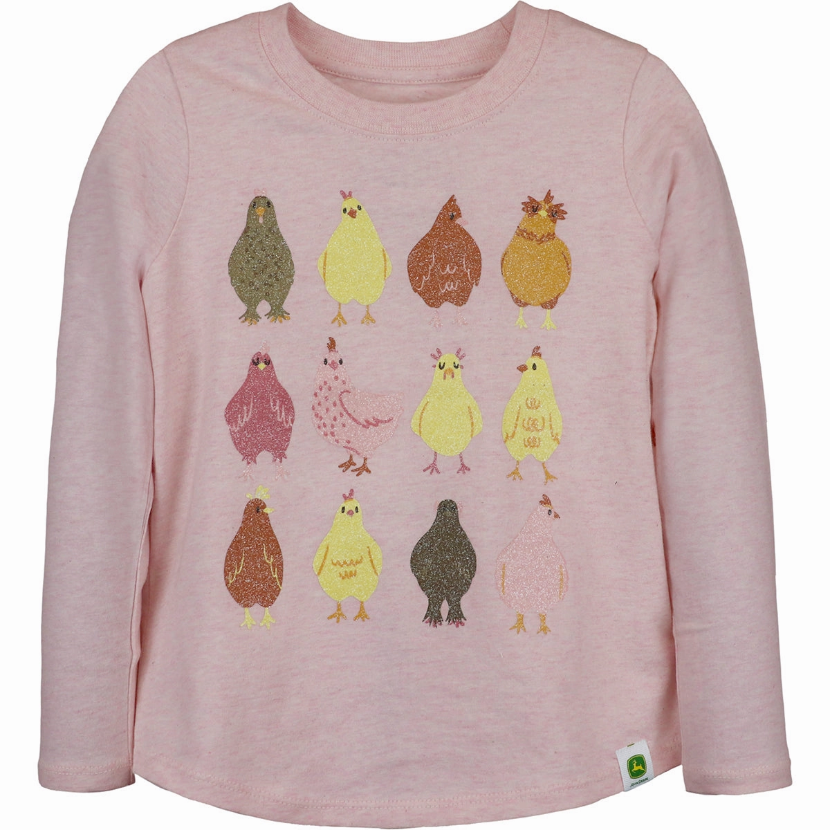 NonIrritatingTags LowProfileSeams Girls' Long-Sleeve Chicken Coop Tee J2T647PY