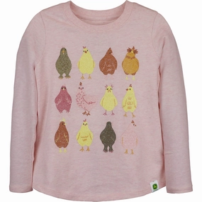 Girls' Long-Sleeve Chicken Coop Tee J2T647PY Brushed Interior QuickDry Technology