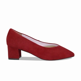 Ingrid: Cherry Red Suede skaters - specific features Non Toxic Coating