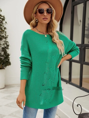 Women's Solid Color Twisted Rope Knitwear Pullover Cable Stitch Cozy Layers