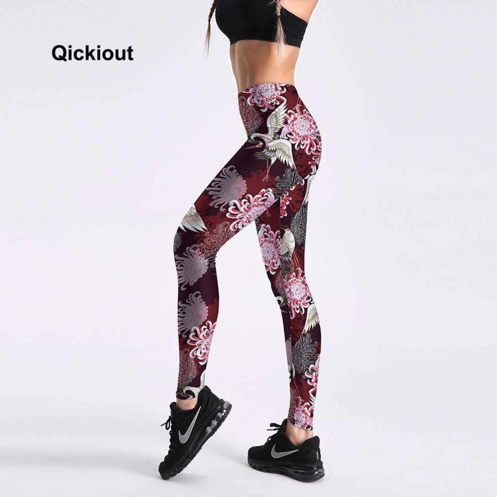 Women's Autumn Hot Daisy Swam Fitness Leggings Outdoor Activewear QuickDry Lining