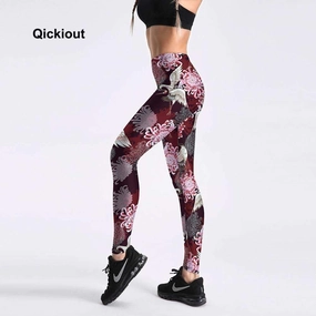 Women's Autumn Hot Daisy Swam Fitness Leggings Outdoor Activewear QuickDry Lining