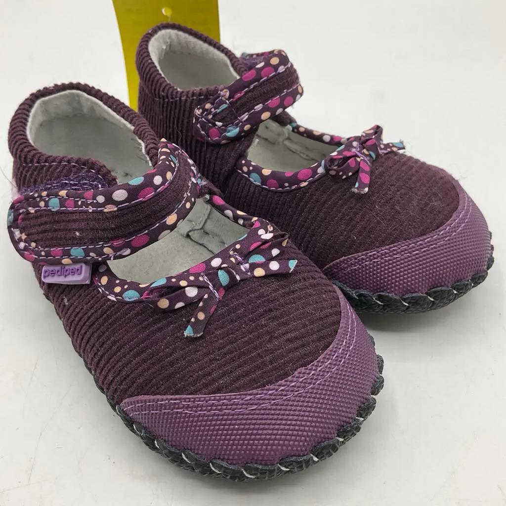 Classic Comfort Size 5-6: Pediped Purple Soft Soled Velcro Strap Shoes