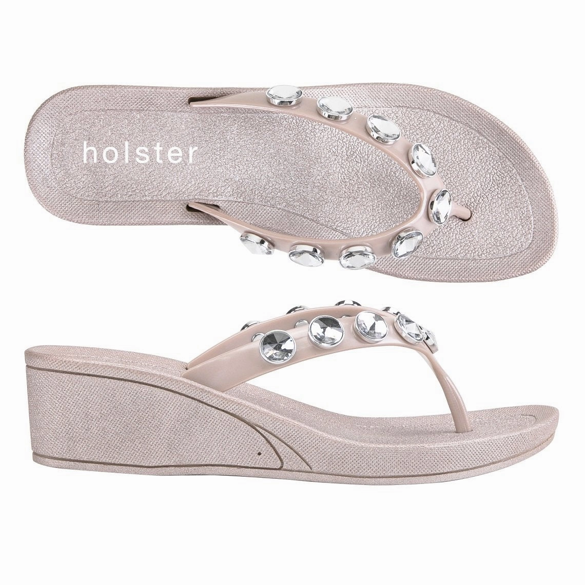 Zip Close Neptune Wedge - Champagne