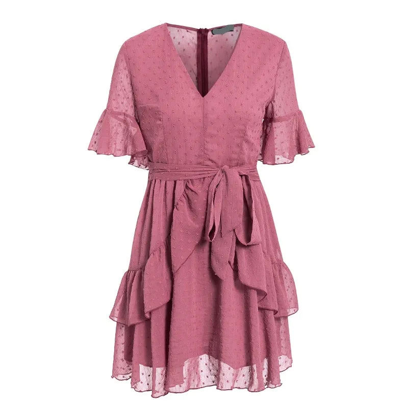 Work Fitwear Bohemian Chiffon Dark Pink Dress