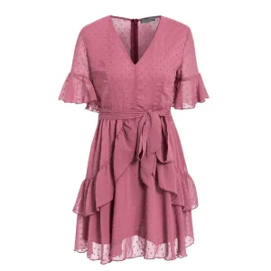 Work Fitwear Bohemian Chiffon Dark Pink Dress
