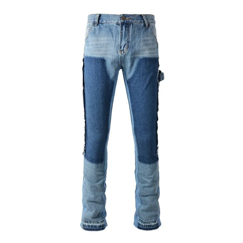 Go-to Wear Double Stitched Seams Contrast Color Fashion Men's Retro Jeans