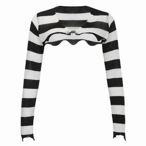 Contrast Stripe Coverup Fashion Sweater Warm Outfit