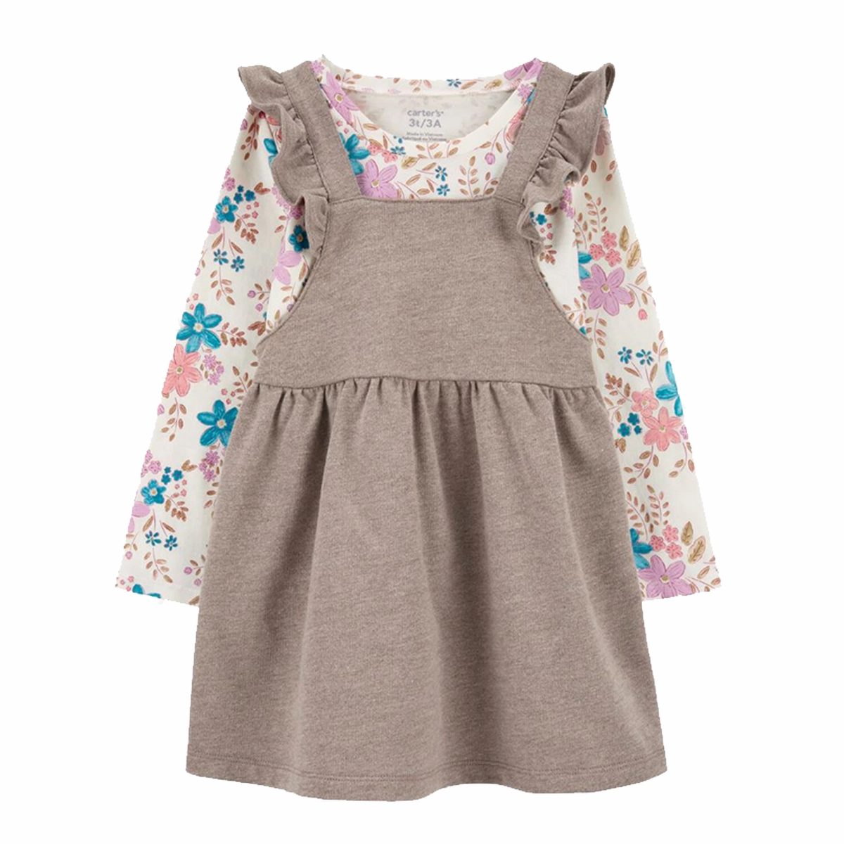 FrenchTerry Toddler Girls' 2-Piece Floral Tee & Flutter Dress Set 2R971310