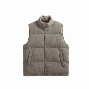 Durable Outer Layer Coarse Pit Sweater Knitted Down Vest 90 White Duck Vest Coat