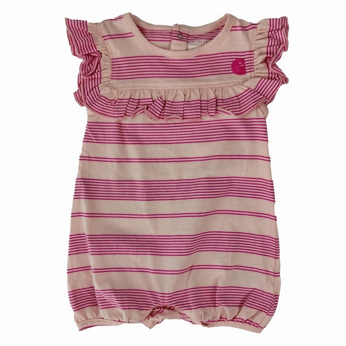 RollUpSleeves Girl Sleeveless Stripe Romper CM9707