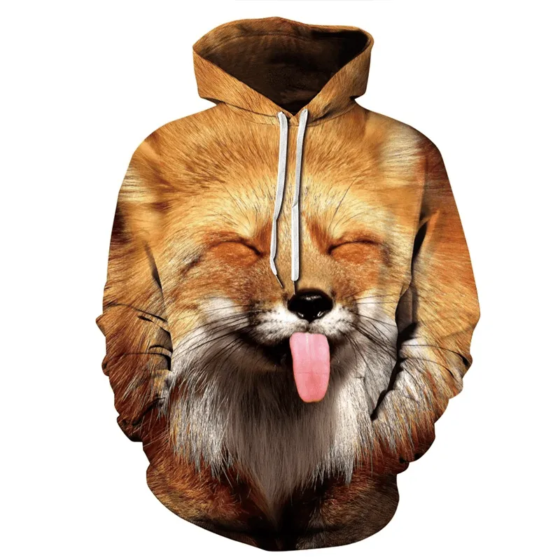 3D Digital Print Brown Lion King Sweatshirt Weekend Chic