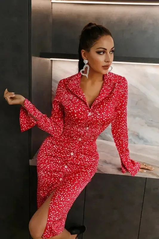 RecycledBlend Polka dot Satin dress