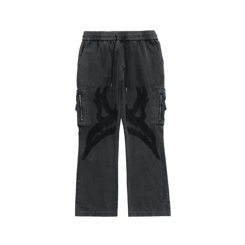 Weekend Wear Multi-Pocket Zipper Patch Men'S Trousers Silhouette Casual Pants