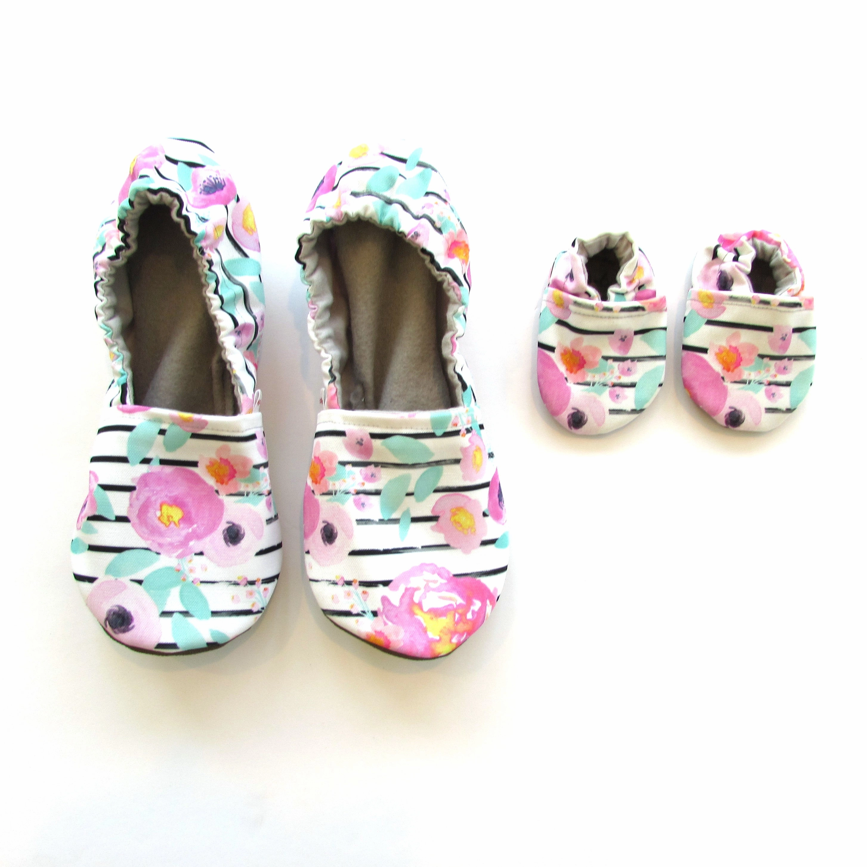 Floral Stripe Women's Slippers All-Season Comfort Fashionable Touch