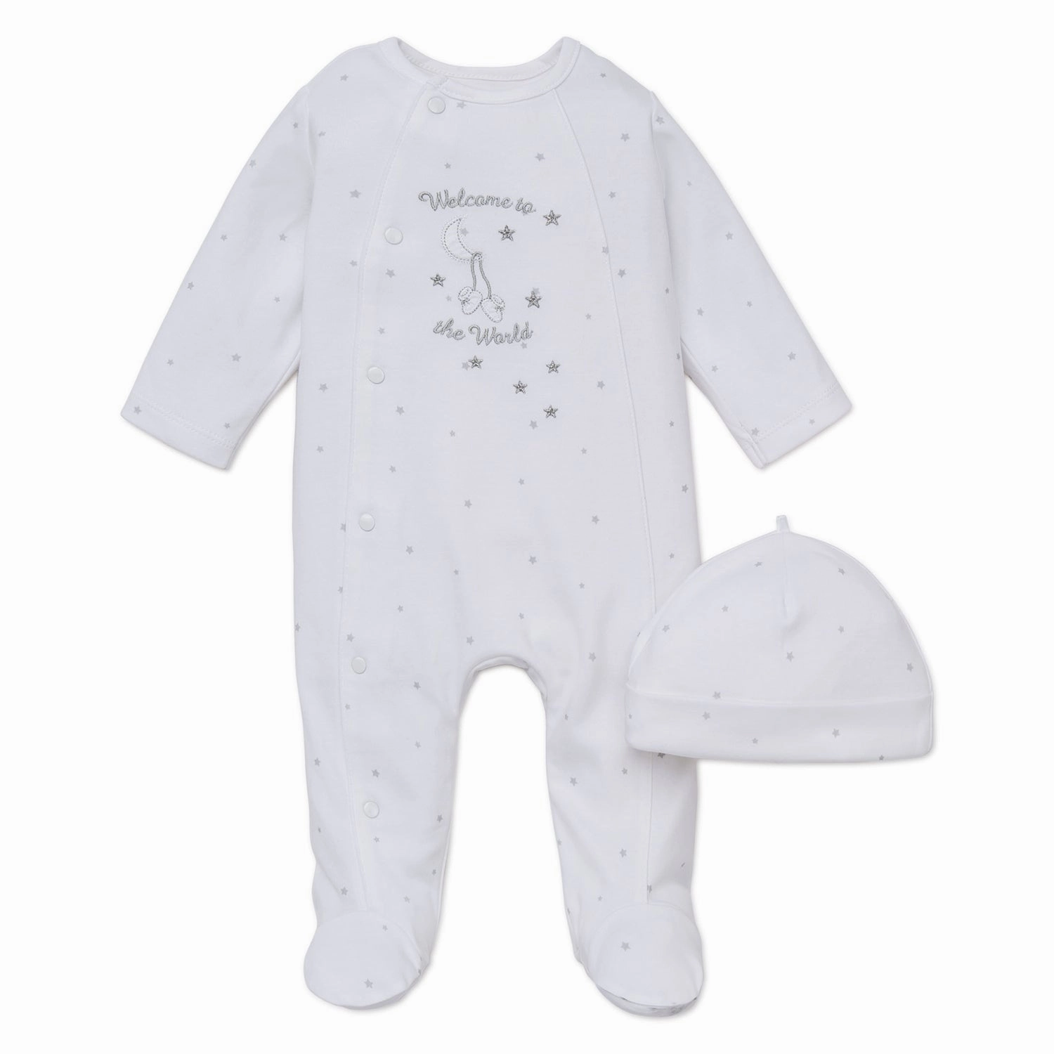 Baby Sleeper with Hat Welcome to the World LBQ03991N BreathableMeshInsert Multipanel Construction