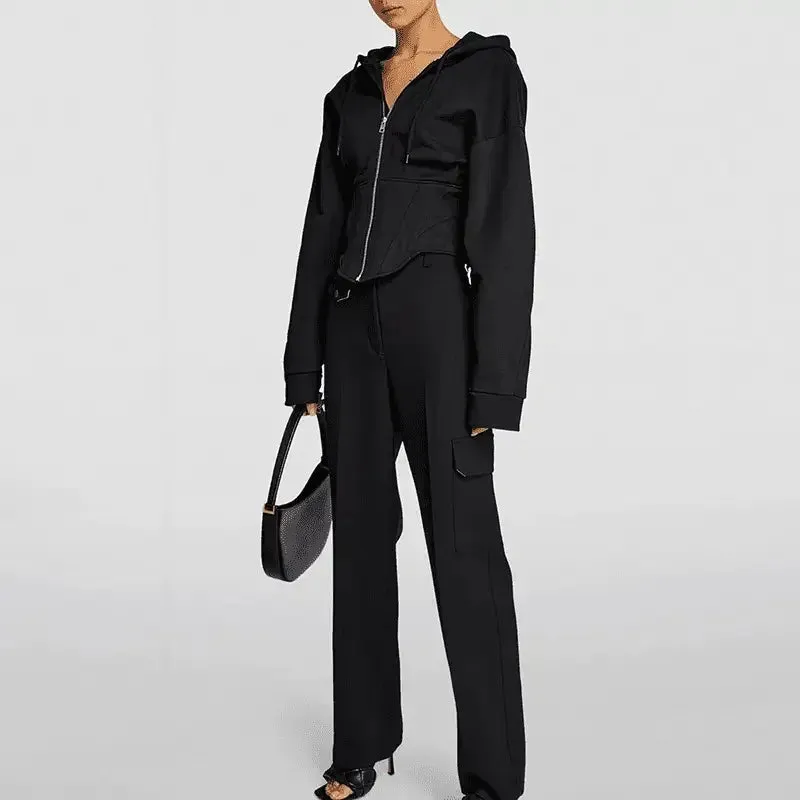 Machine Fit Corset-style hoodie Jackets